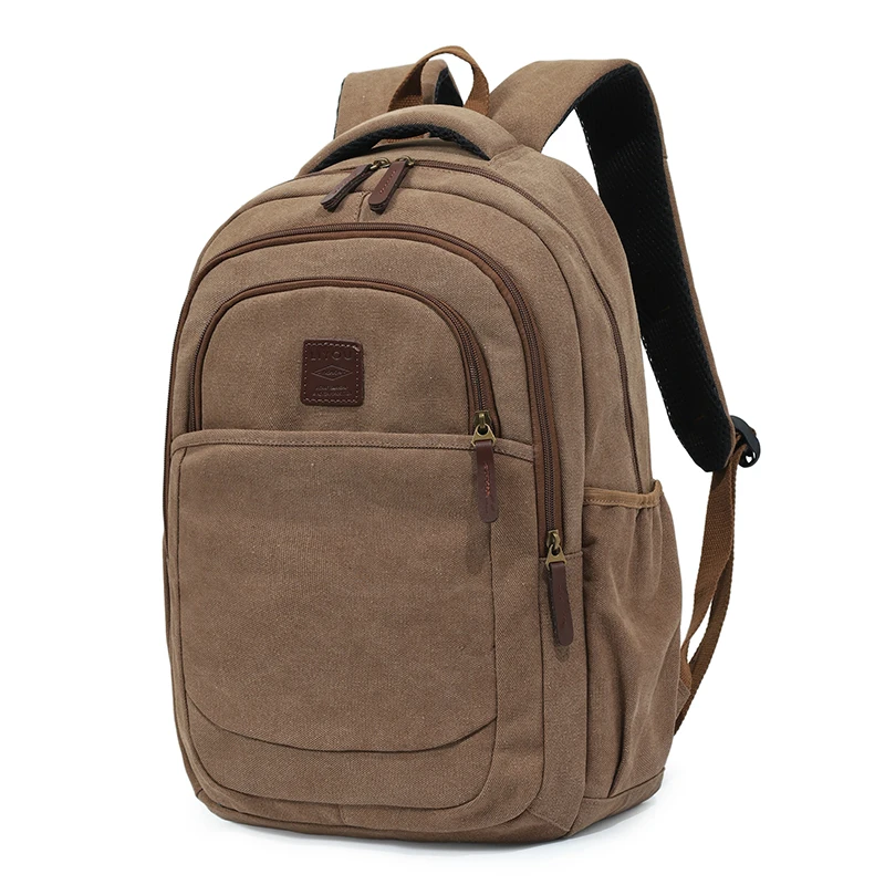 Top Trends: Men Canvas Backpack Male Laptop College Student School Bags For Teenager Vintage Mochila Casual Rucksack Travel Daypack Shoppable Styles