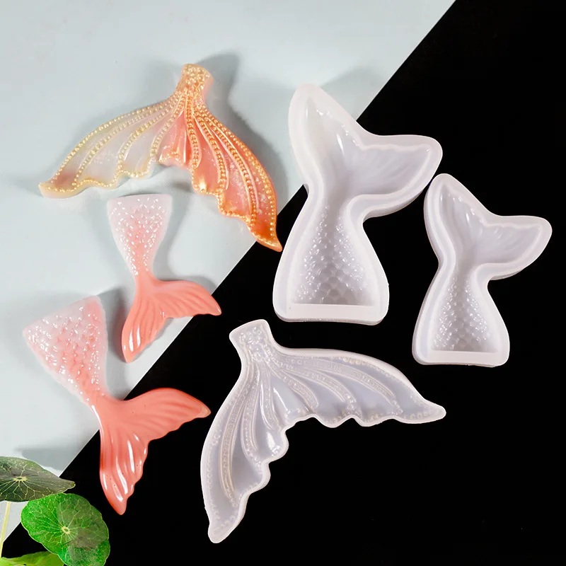 Top Trends: DIY Three-dimensional Anisotropic Mermaid Tail Silicone Mold Uv Epoxy Resin Mold Fish Tail Desktop Ornaments Production Shoppable Styles