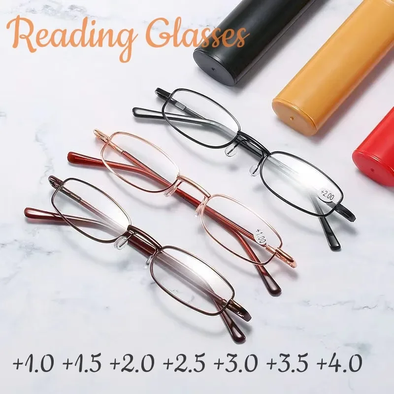 Top Trends: Portable Reading Glasses Ultralight Compact Hyperopia Glasses Metal Presbyopia Readers With Diopters Plus For Women Men+ 1.0~+ 4.0 Shoppable Styles