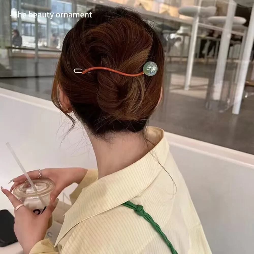 Top Trends: Korean Candy Color Lollipop Hairpin For Women Elegant Pearl Frog Buckle Metal Hair Clip Simple Headwear Hair Accessories Shoppable Styles