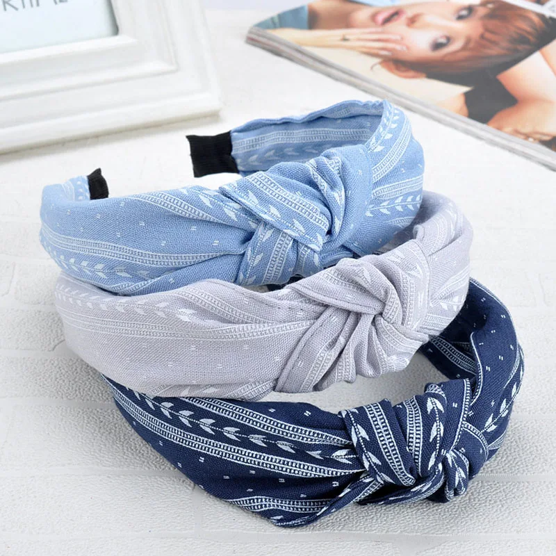 Top Trends: New Floral Print Women Headband Cross Knot Hair Hoop Wide Side Head Hoop Cloth Fabric Hairband Bow Headwrap Hair Accessories Shoppable Styles