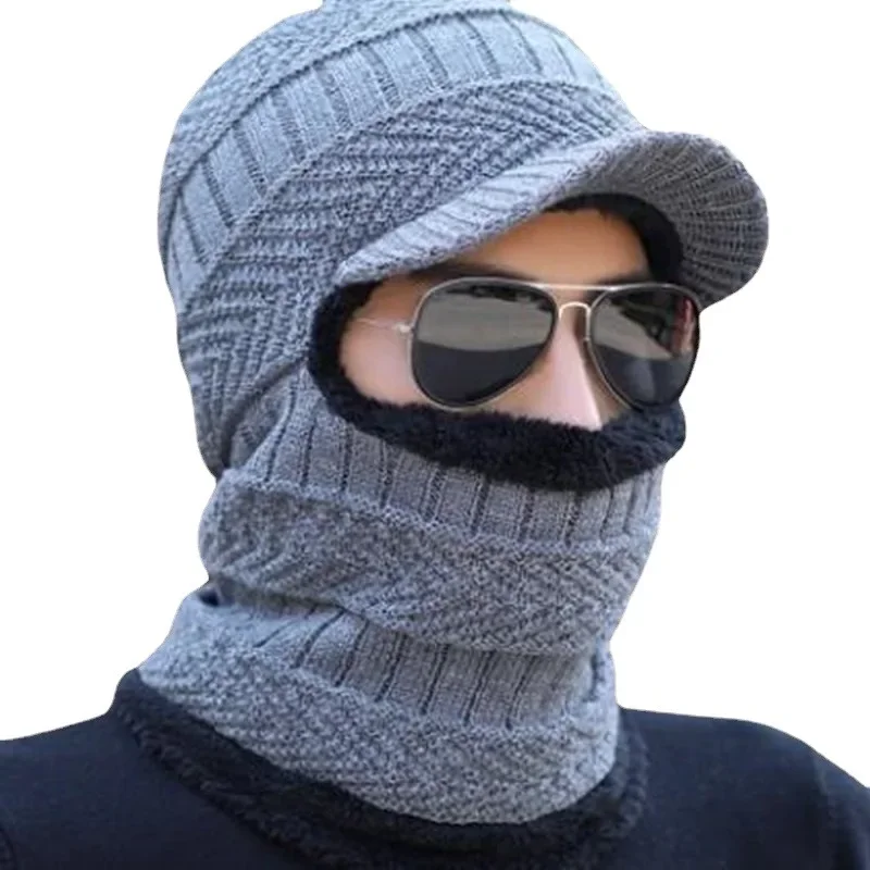 Top Trends: Knitted Visor Winter Hat Thicken Warm Earmuffs Skullies Beanies For Men Women Wool Scarf Caps Cycling Ski Mask Balaclava Bonnet Shoppable Styles - Image 5