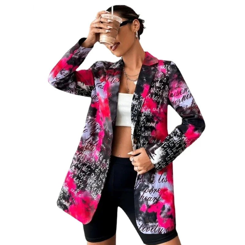 Top Trends: Fashion Casual Blazer Women Non Positioning Printed Suit Thin Coat Ropa Mujer Colorful Blazers New Y2k Jacket Women Clothing Shoppable Styles