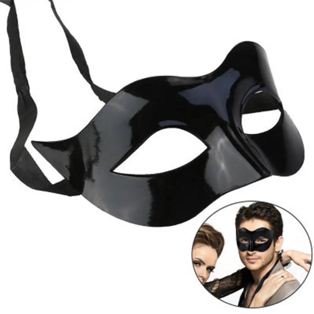 Top Trends: 1pcs 17X10cm Fashion Women Man Half Face Party Dance Mask Masquerade Glossy Mask Solid Color Party Cosplay Dance Costume Shoppable Styles