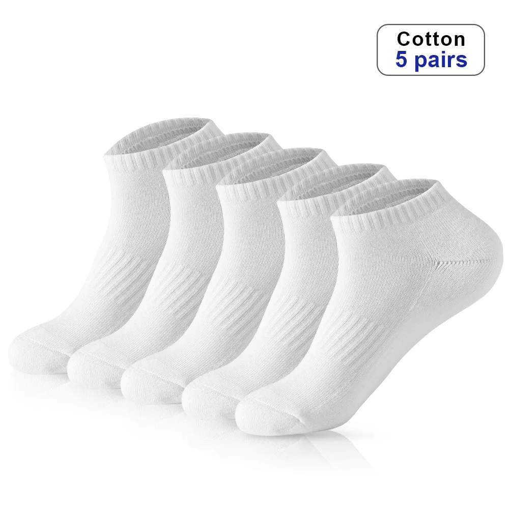 Top Trends: 5 Pairs / Lot Low Cut Men Socks Black White Male Short Socks Cotton Sports Socks Men Socks Breathable Spring Summer Ankle Socks Shoppable Styles