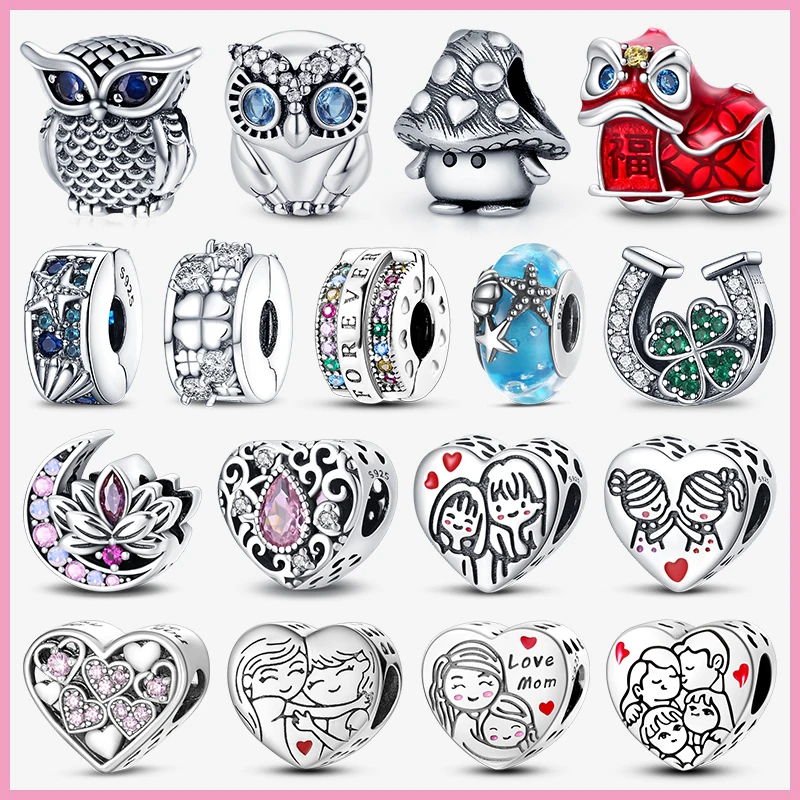 Top Trends: Fits Pandora 925 Original Charms Bracelet For Women Silver Animal Heart Shape Pendant Beads Jewelry 2024 New In Hot Sale Gift Shoppable Styles