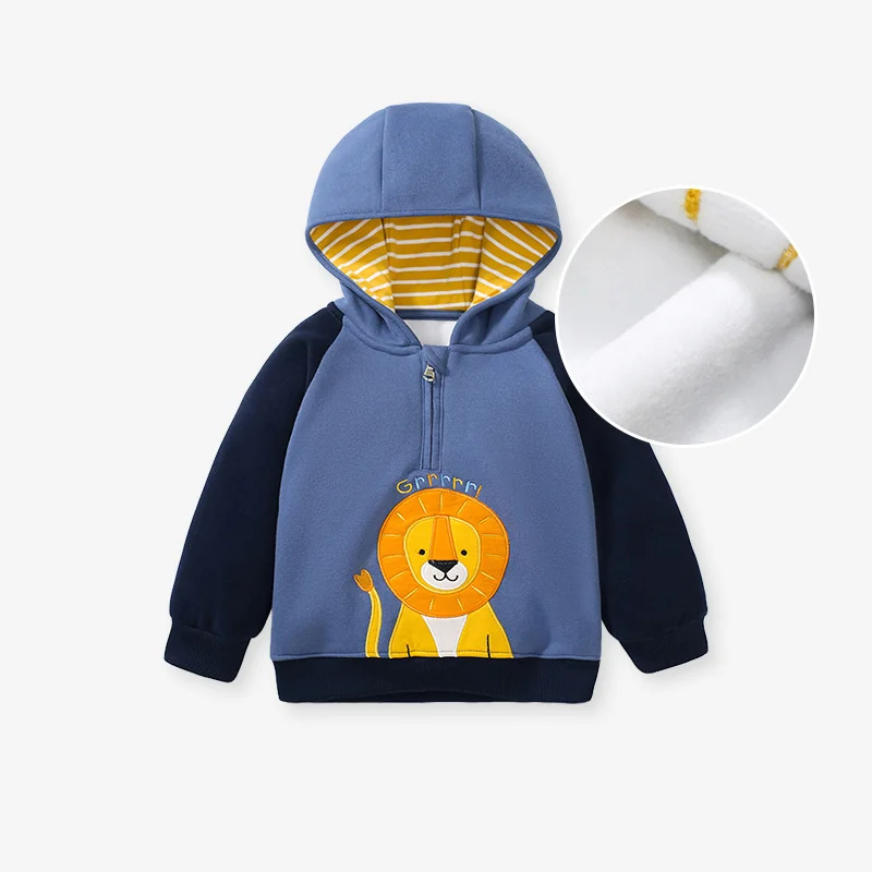 Top Trends: Jumping Meters 2-7T Autumn Winter Boys Girls Hooded Sweatshirts With Tiger Applique Long Sleeve Children&#039;s Clothing Shirt Shoppable Styles