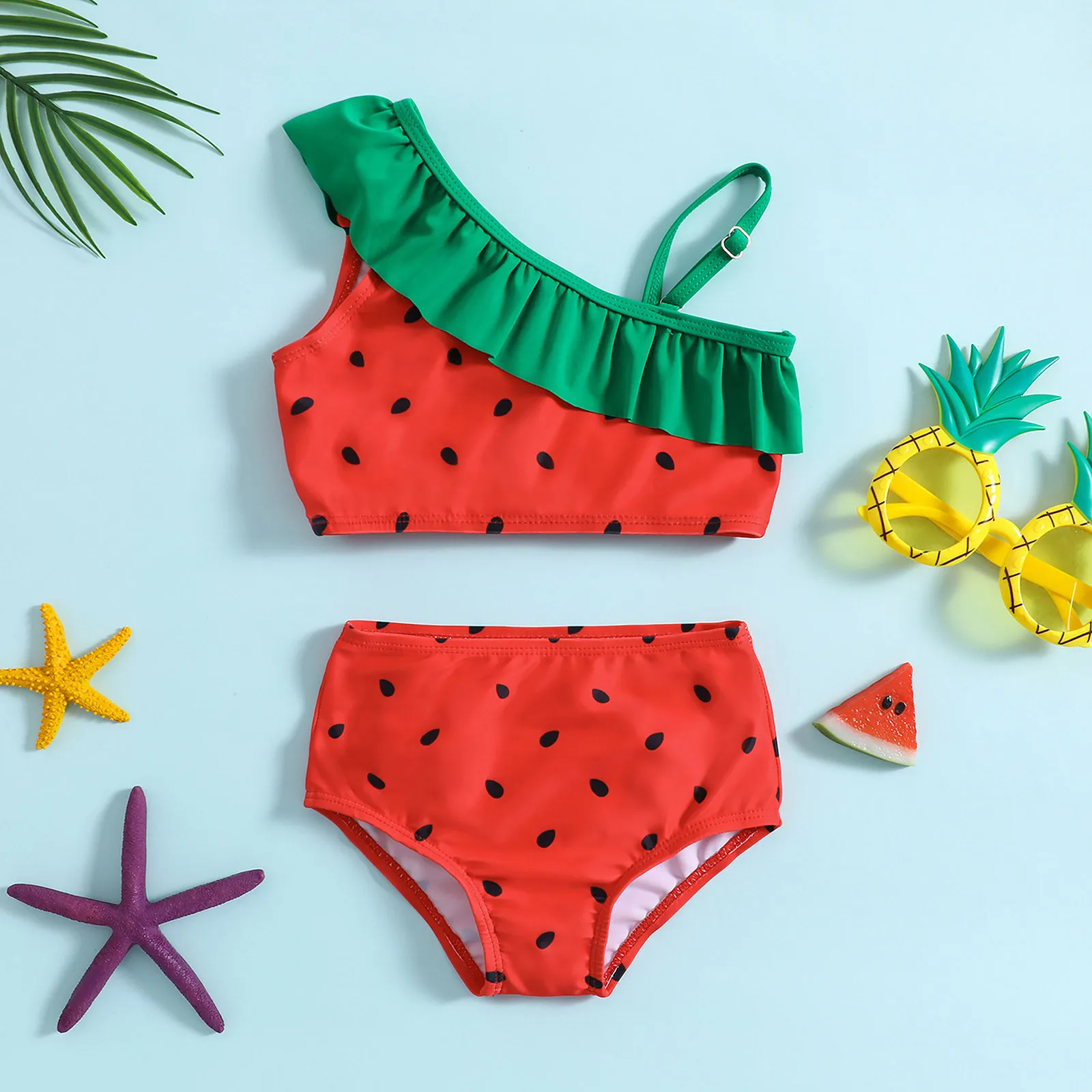 Top Trends: 1 2 3 4 5 Years Toddler Kids Baby Girl Swimsuits Cute Watermelon Prints Sleeveless Tops+ Shorts Bikini Bathing Suits Beach Wear Shoppable Styles