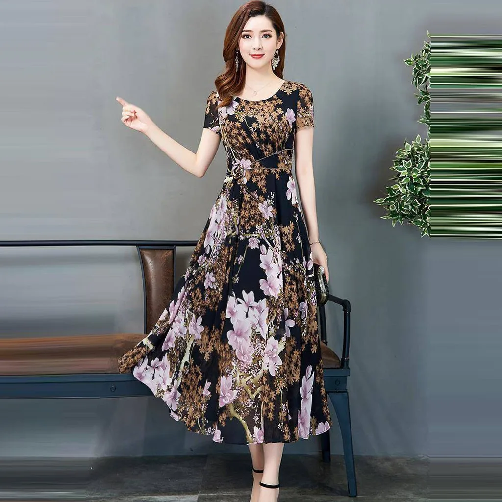 Top Trends: 2023 Boho Dress Women Floral Print Wrap Long Holiday Dress Ruffles Female Casual O-Neck Beach A Line Beach Dress Party Vestidos Shoppable Styles - Image 3