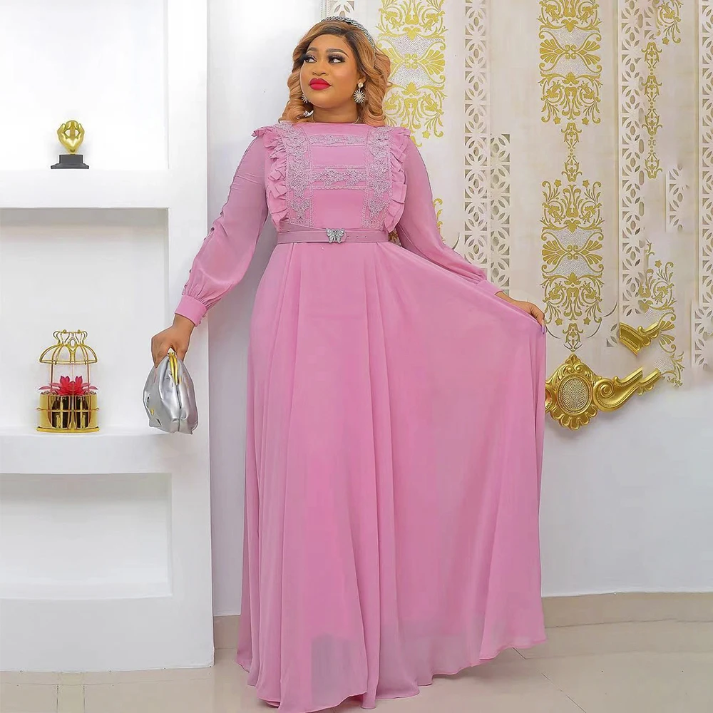 Top Trends: MD African Women Plus Size Boubou Evening Dresses Long Luxury 2023 Summer Chiffon Robe Wedding Party Bridesmaid Dress Vestidos Shoppable Styles