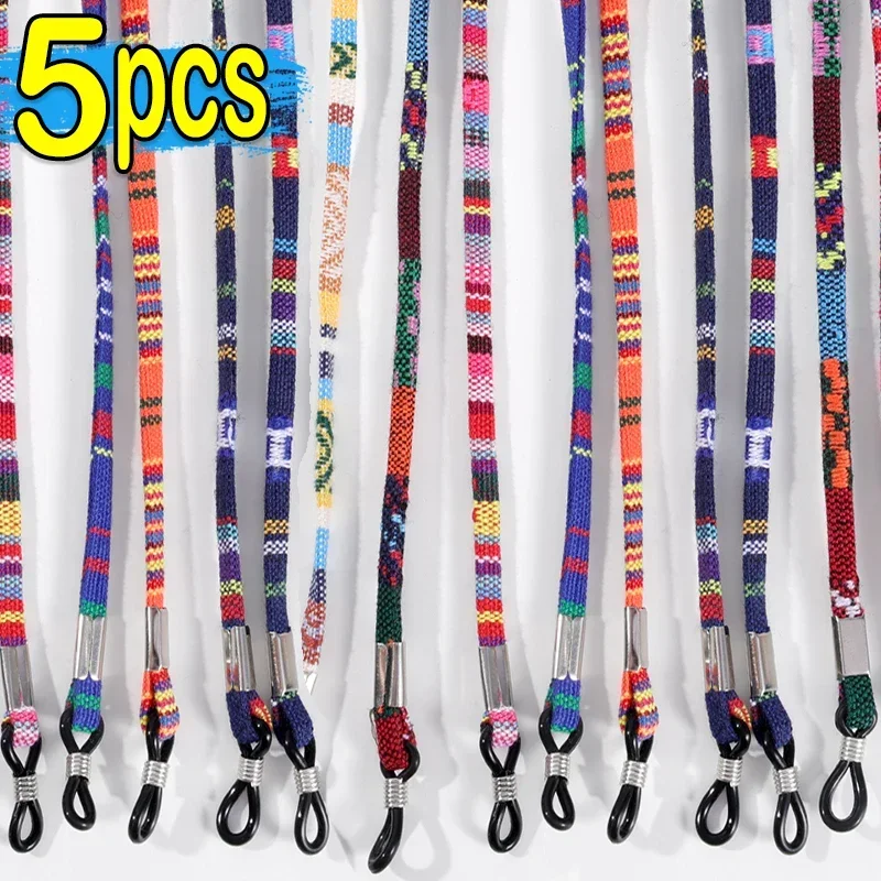 Top Trends: 1 / 5pcs Eyeglass Sunglasses Cotton Neck String Cord Retainer Strap Eyewear Lanyard Holder High-End Ethnic Rope Glasses Chain Shoppable Styles