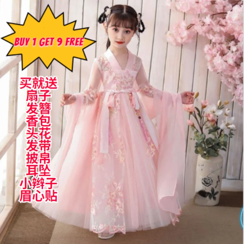 Top Trends: 2-10-14 Chinese Girl Hanfu Dress Cute Children Photography Christmas Retro Children Ancient Photo Shooting Dress Shoppable Styles