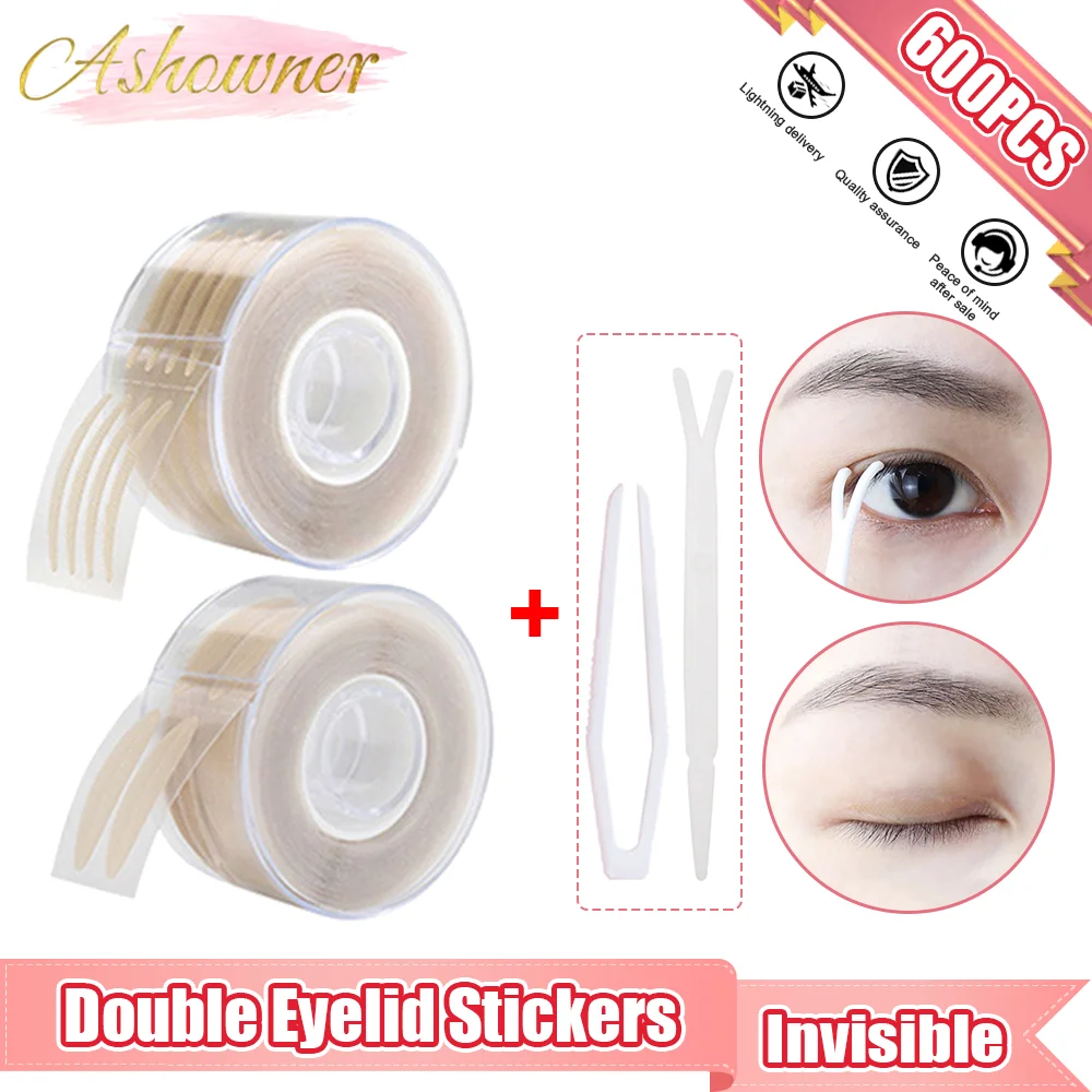 Top Trends: 600PCS Invisible Double Eyelid Stickers Transparent Self Adhesive Double Eye Tape Slim / Wide Waterproof Fiber Stickers For Eyelid Shoppable Styles