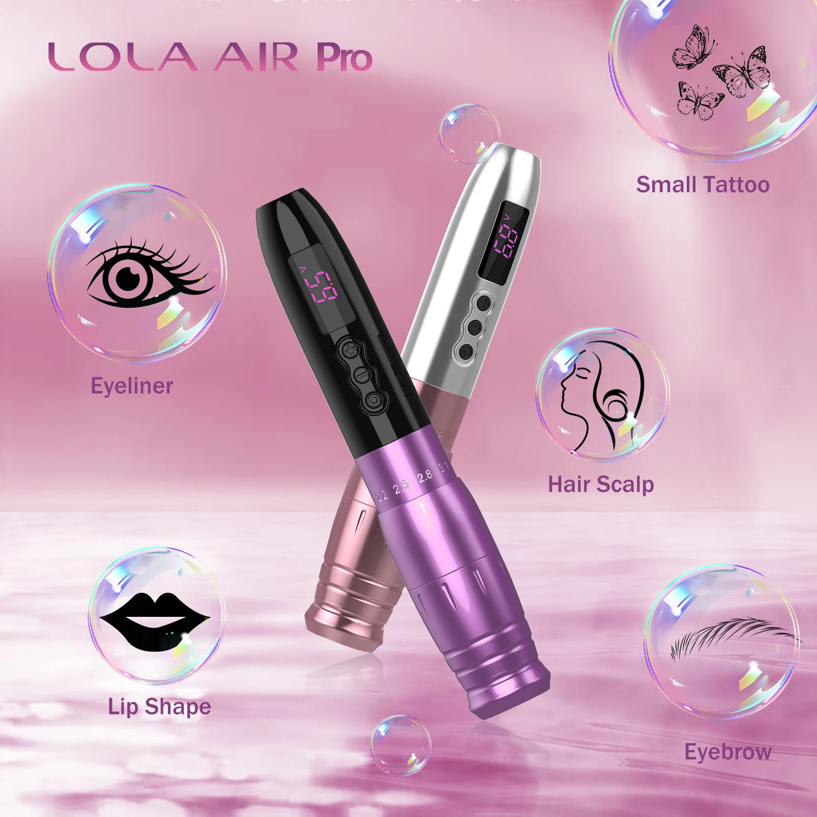 Top Trends: EZ LOLA AIR Pro Wireless Battery Permanent Makeup Pen Machine For PMU SMP&TATTOO Adjustable Stroke For Cartridge Tattoo Needles Shoppable Styles