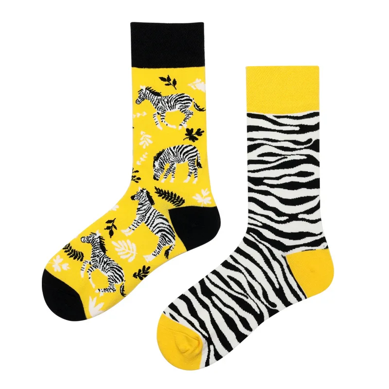 Top Trends: New Animal Pattern Puppy Cat AB Asymmetric Mandarin Duck Trendy Socks Medium Long Tube Cotton Lovers Socks Shoppable Styles - Image 6