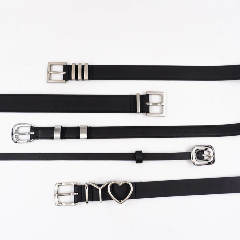 Top Trends: Silver Buckle, Black Leather Women's Belt, Pin Buckle, Thin Leather Belt, Stylish Low-rise Pants, Trimmed Small Waistband Shoppable Styles