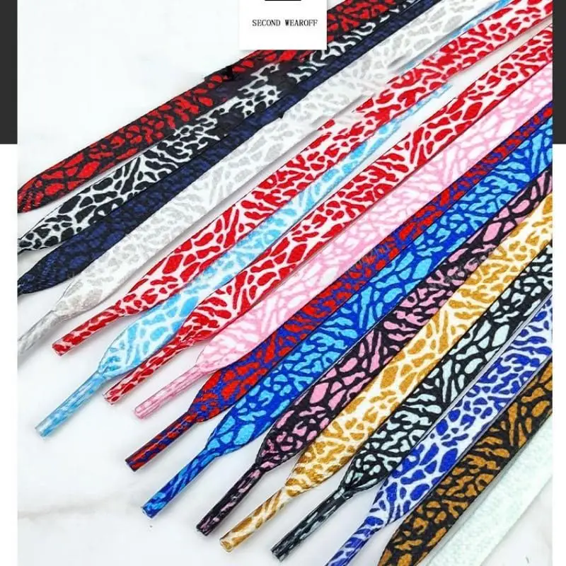 Top Trends: New Burst Crack Texture Shoelaces Flat AF1 / AJ Sneakers Shoe Laces Fashion Leopard Print Shoelace 120 / 140 / 160CM Shoes Strings Shoppable Styles