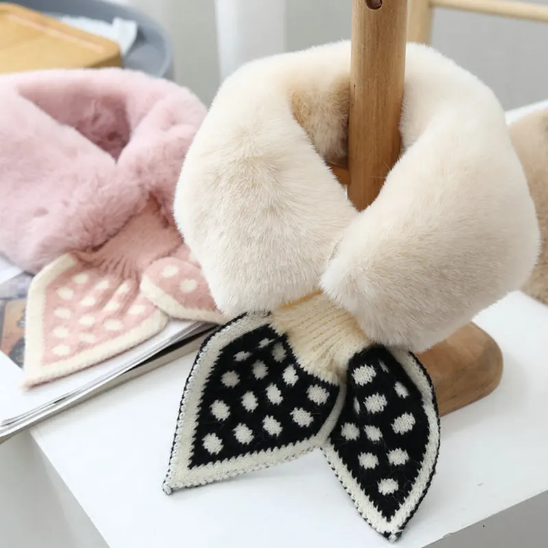 Top Trends: Faux Fur Neck Tie Scarf Women Scarves Wool Rabbit Fur Plush Snood Fur Collar Cute Girl Fake Ties For Ladies Warm Neckerchief Shoppable Styles - Image 5