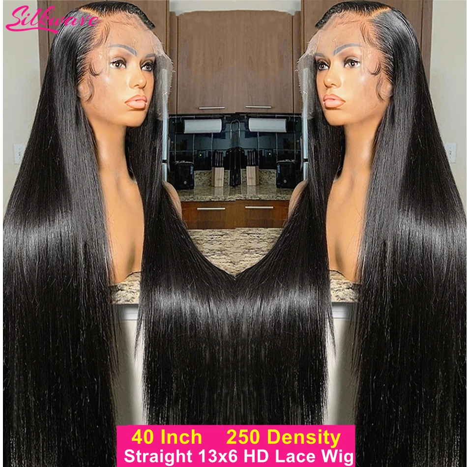 Top Trends: 28 30 40 Inch Bone Straight Human Hair Wig 250 Density 13x6 Hd Lace Frontal Wig For Black Women Long Cheap Brazilian Virgin Hair Shoppable Styles