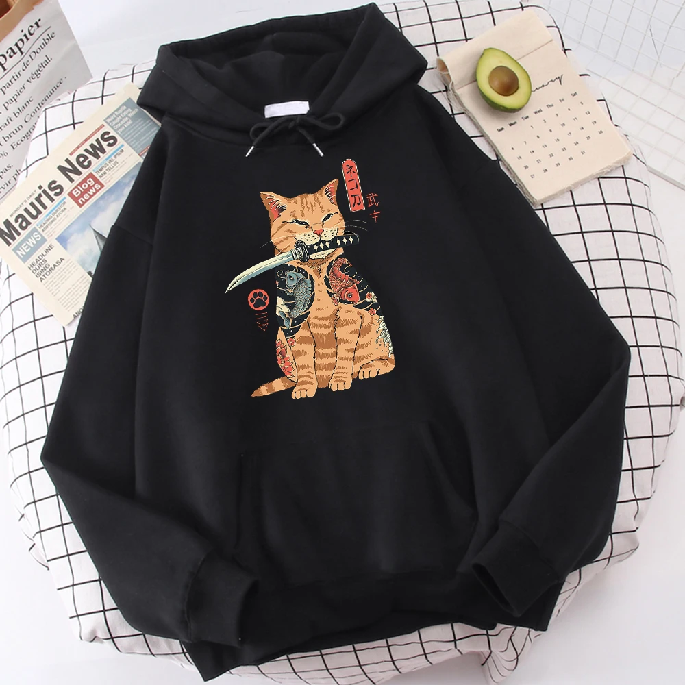 Top Trends: Cute Cat Fashion Hoodies Cool Print Hip Hop Sweatshirt Men New 2022 Autumn Fleece Streetwear Loose Harajuku Man Hooded Sudaderas Shoppable Styles