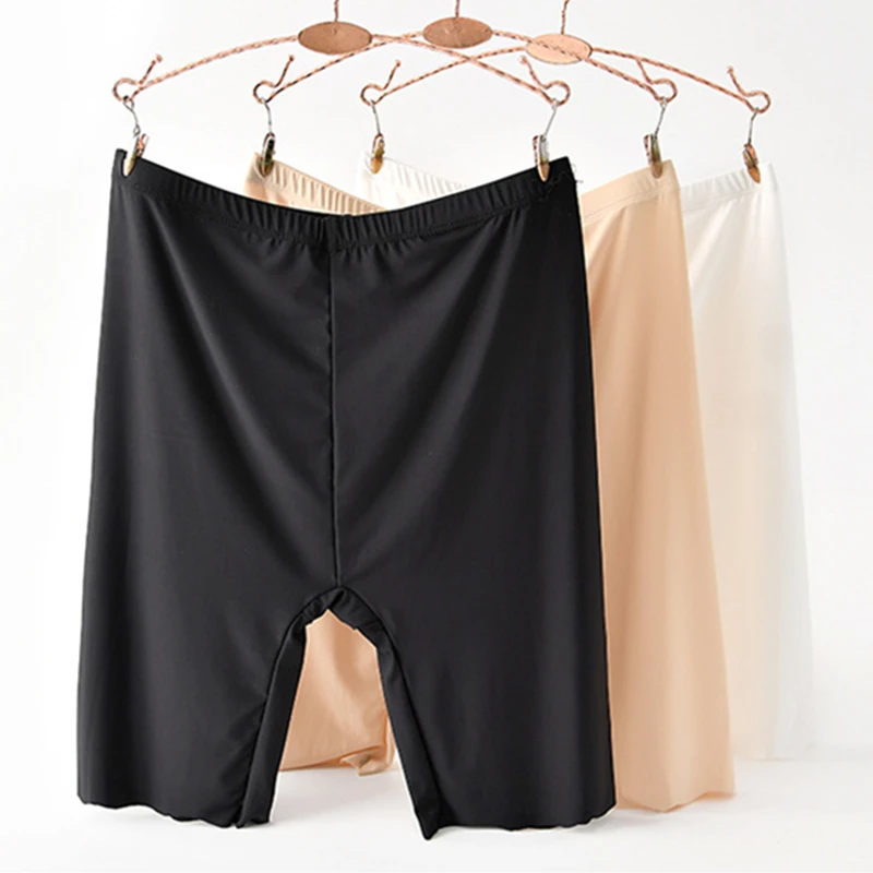 Top Trends: Seamless Ice Silk Safety Shorts Women Summer High Waist Boyshorts Underpants Plus Size Anti Rub Thigh Underskirt Safety Pants Shoppable Styles