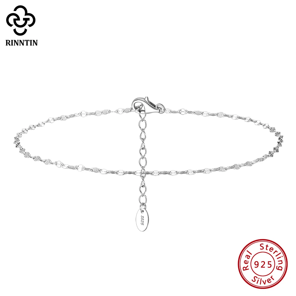 Top Trends: Rinntin 925 Sterling Silver Fish Lips Chain Anklet For Women Fashion Foot Bracelet Summer Sexy Silver Ankle Straps Jewelry SA33 Shoppable Styles