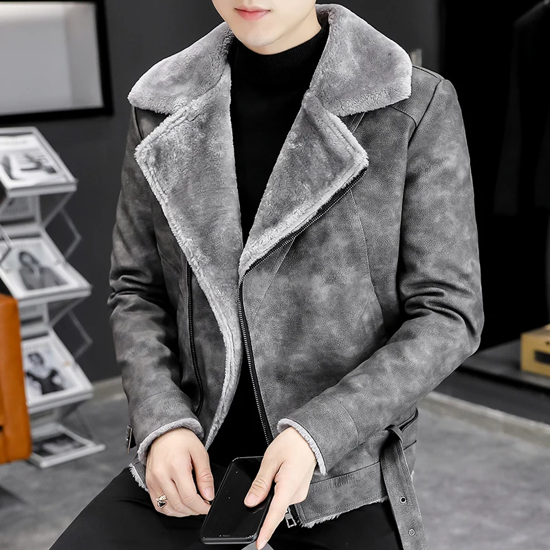 Top Trends: 2022 Fashion Thick Leather Jacket Mens Winter Autumn Men Jacket Fashion Faux Fur Collar Windproof Warm Coat Male Brand Clothing Shoppable Styles