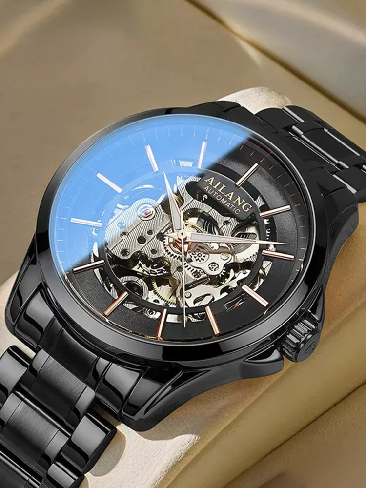 Top Trends: AILANG 2023 New Fashion Men&#039;s Steampunk Mechanical Watch Stainless Steel Waterproof Hollow Automatic Watches Mens Luminous Hands Shoppable Styles