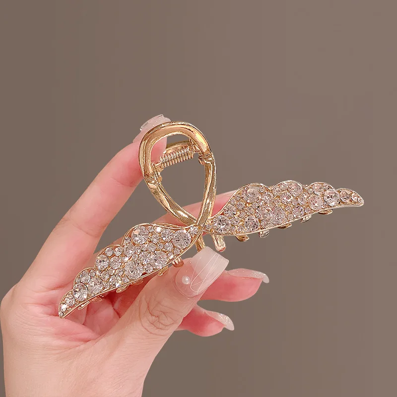 Top Trends: VANIKA Luxury Full Rhinestone Wing Hair Claw Elegant Metal Hairpins Ponytail Claw Clip For Women Girls Hair Accessories Gifts Shoppable Styles