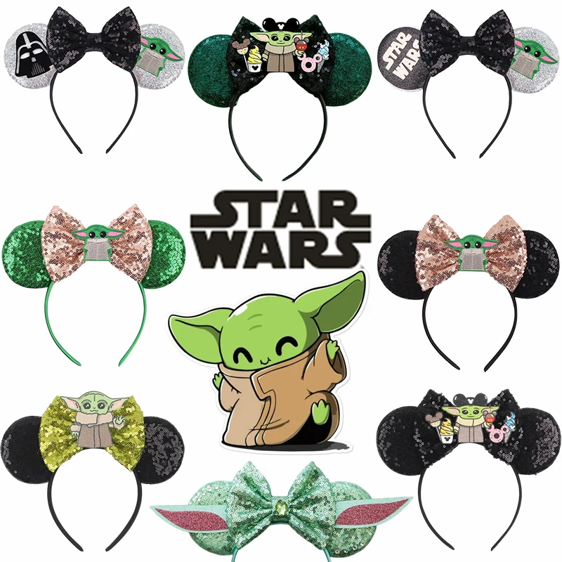 Top Trends: Disney STAR WARS Headwear Grogu Baby Master Yoda Headbands For Girls Kids Mickey Mouse Ear Hairband Women Party Hair Accessories Shoppable Styles