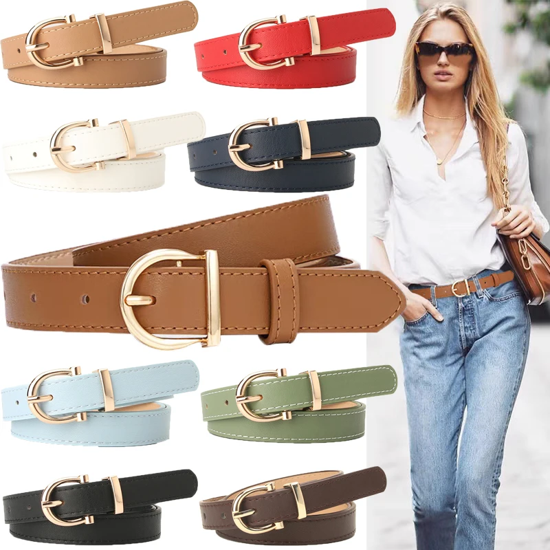 Top Trends: PU Leather Belts Women Candy Color Simple Metal Buckle Belt Strap Female Jean Pants Waistband Belts Luxury Designer Gift Shoppable Styles