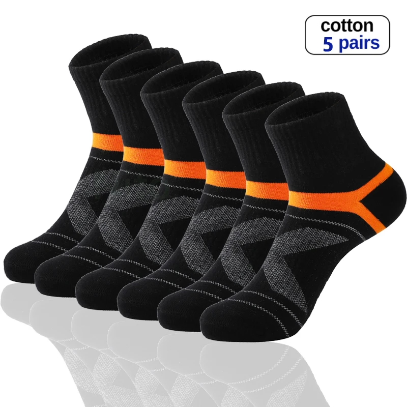 Top Trends: High Quality 5 Pairs Lot Men Cotton Socks Black Sports Socks Casual Run Winter Socks Men Breathable Male Sock Sokken Size38-45 Shoppable Styles