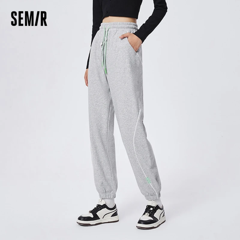 Top Trends: Semir Casual Pants Women Loose Pants Personalized 2023 Spring New Slim Contrast Sports Pants Ins Trend Shoppable Styles