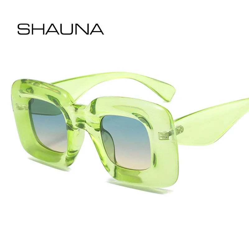 Top Trends: SHAUNA Metal Hinge Retro Candy Color Thick Square Sunglasses Women Fashion Men Y2K Shades UV400 Shoppable Styles