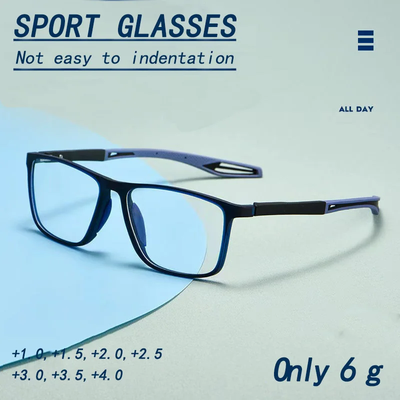 Top Trends: Reading Glasses Men Fashion Blue Light Blocking Prescription Glasses TR90 Ultralight Outdoor Sport Presbyopic Eyeglasses 0~ + 400 Shoppable Styles