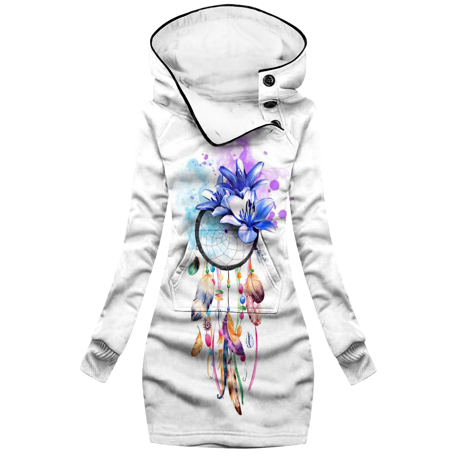 Top Trends: Dream Catcher 3D Printed Hoodie Dress Novelty Hoodies Women Casual Long Sleeve Hooded Pullover Tracksuit Shoppable Styles