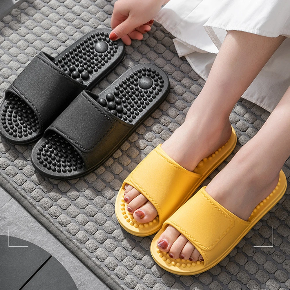 Top Trends: Slippers Female Summer Indoor Home Bathroom Bath Soft Bottom Non-slip Couple Men Massage Sandals Shoes Shoppable Styles - Image 6