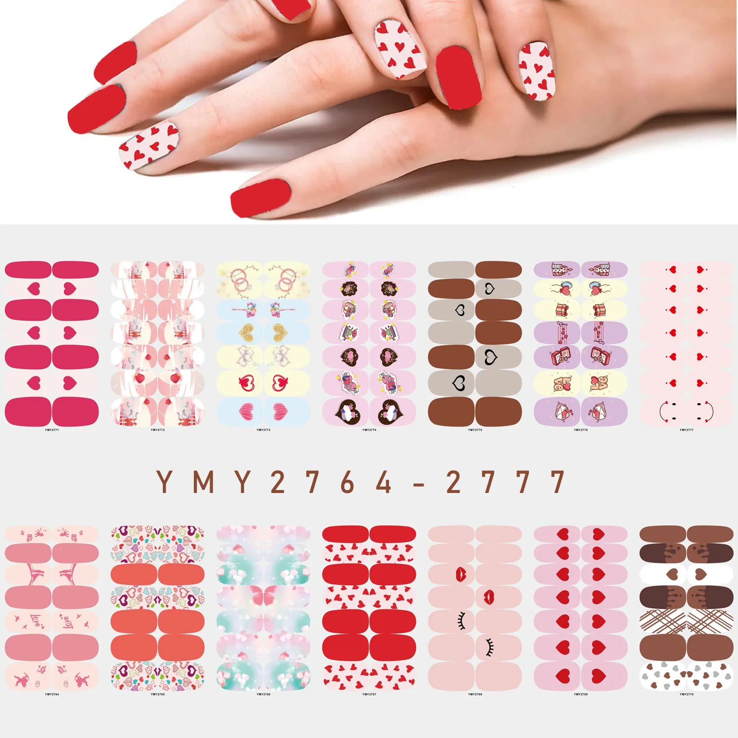 Top Trends: Baking Free Pink Nail Sticker Set Self Adhesive Nail Sticker Nail Strips Nailart Sticker For Nails Foil Nail Art Stickers Shoppable Styles