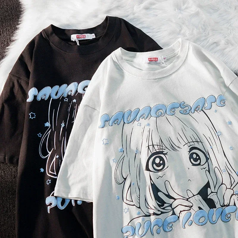 Top Trends: Oversized T Shirts Kawaii Y2k Anime Women&#039;s T Shirt Girl Print Clothes Graphic Streetwear T Shirt Harajuku Grunge Tops Shoppable Styles