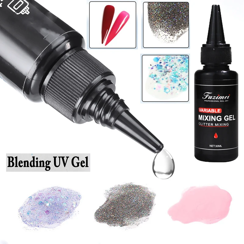 Top Trends: 30ml / bottle Nail Blending Glue Soak Off UV LED System Mixing Gel For All Kinds Of Nail Art Glitter Sequin Manicure Mix Blend Gel Shoppable Styles