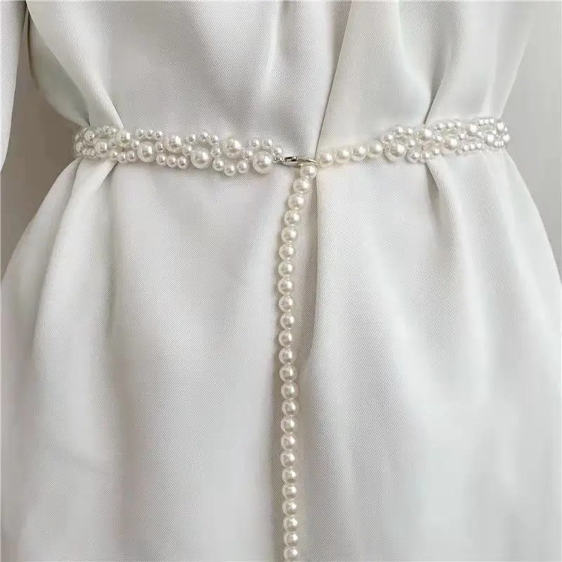 Top Trends: New Arrival Elegant Women Pearl Belts Waist Belt Female Girls Dress Crystal Strap Pearl Wedding Chain Belts Designer Waistband Shoppable Styles