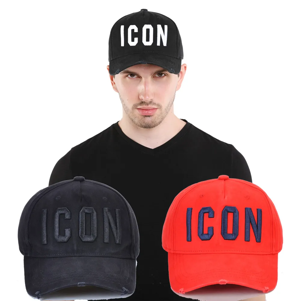 Top Trends: DSQICOND2 Brand 100% Cotton Baseball Caps ICON Letters High Quality Cap Men Women Customer Design Hat Black Cap Dad Hats Shoppable Styles