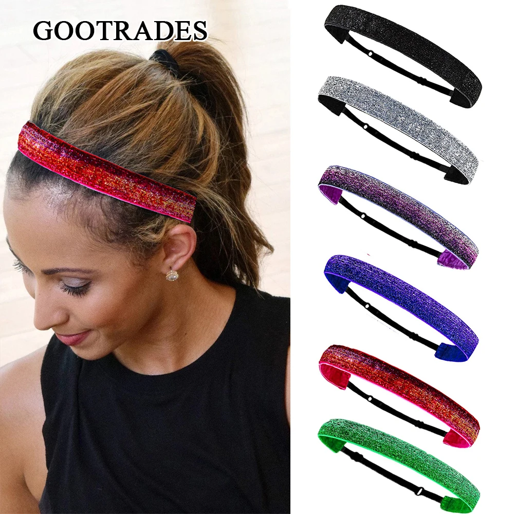 Top Trends: Glitter Headbands Nonslip Headbands Sparkly Girls Headbands Cute Elastic Headbands For Women Girl Headband Hair Accessories Shoppable Styles