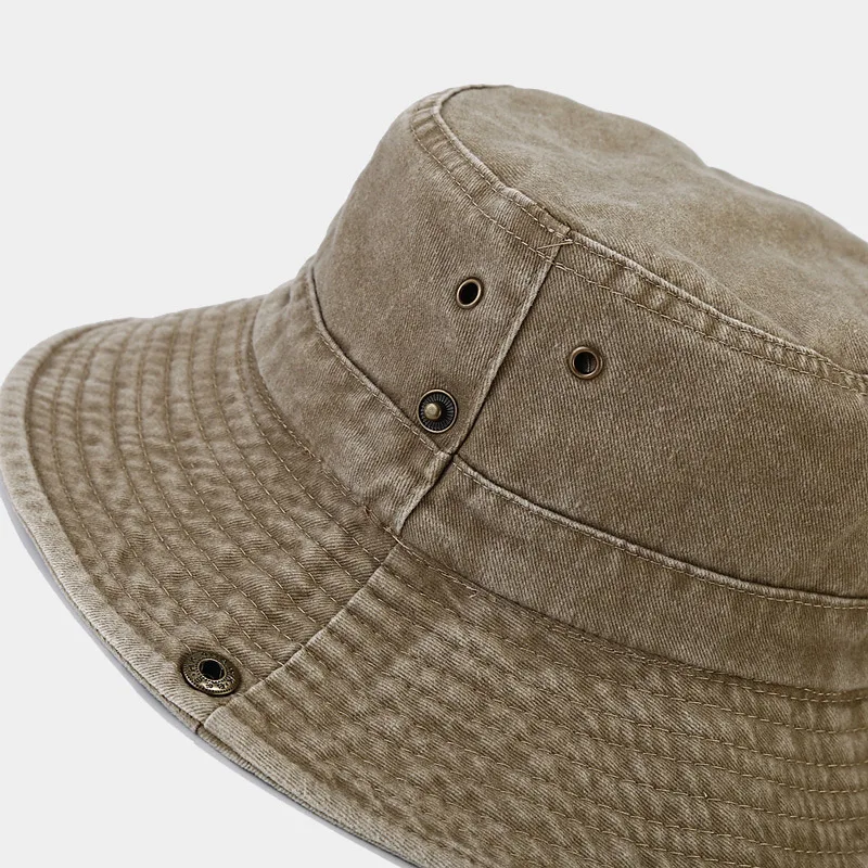 Top Trends: Cotton Stone-Washed Sun Hats For Men Women Wide Brim Fishing Hat Summer Bucket Hat Outdoor Safari Boonie Cap Shoppable Styles - Image 5