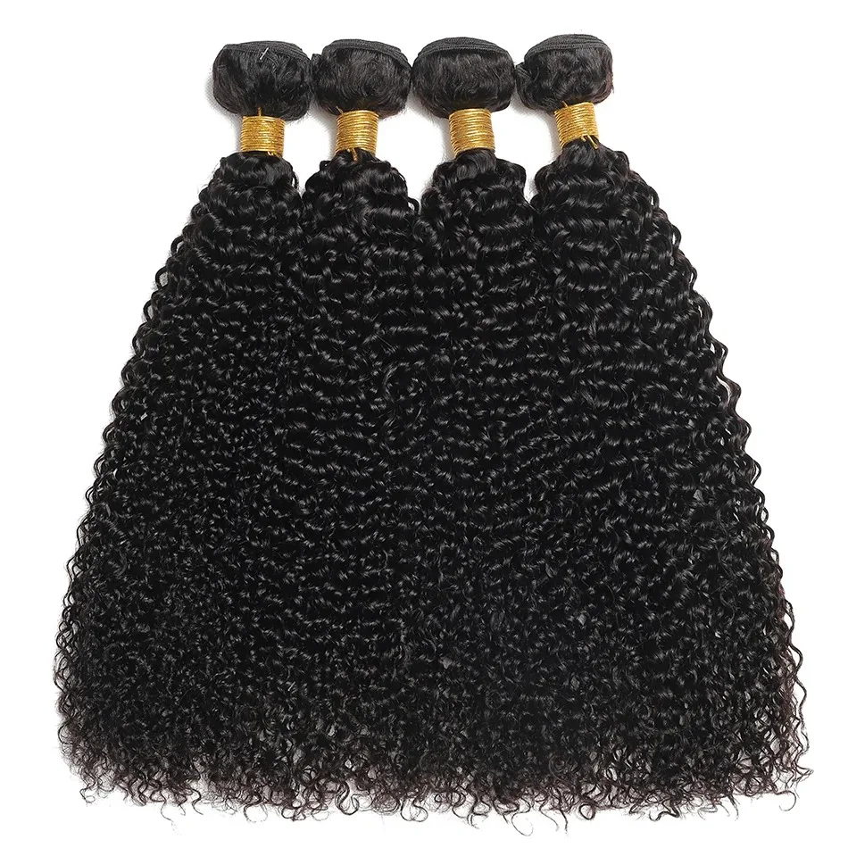 Top Trends: Mongolian Afro Kinky Curly Bundles 1 / 3 / 4PCS Human Hair Extensions 100% Unprocessed Virgin Human Hair Weave Bundles Jerry Curl Shoppable Styles