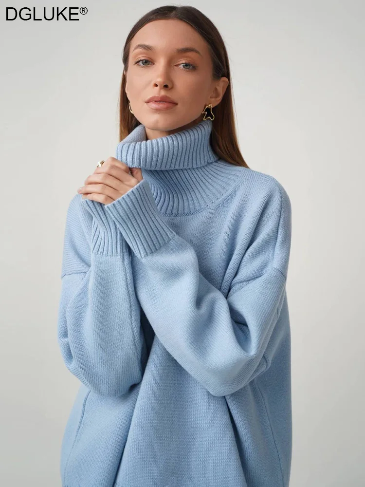 Top Trends: Women&#039;s Turtleneck Sweater Fashion Knitted Oversized Pullover Sweater Thick Warm Autumn Winter Sweaters Jumper Shoppable Styles