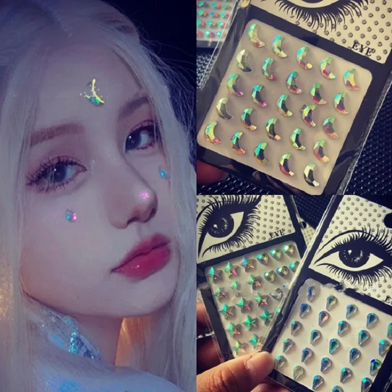 Top Trends: Eyes Sticker Rhinestone Face Gems Decoration Stickers Strasse Makeup Temporary Tattoo Festivals Accessories Rhinestone Makeup Shoppable Styles