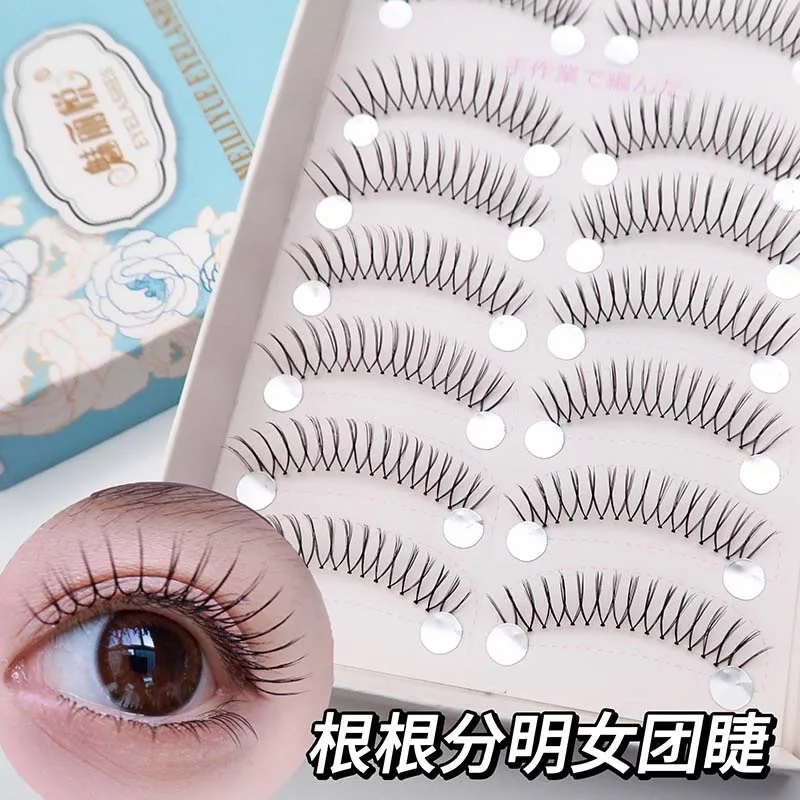 Top Trends: 3D V Shaped False Eyelashes Korean Natural Transparent Stem Lashes Fairy Grafting Eyelash Extension Handmade Soft Makeup Tools Shoppable Styles