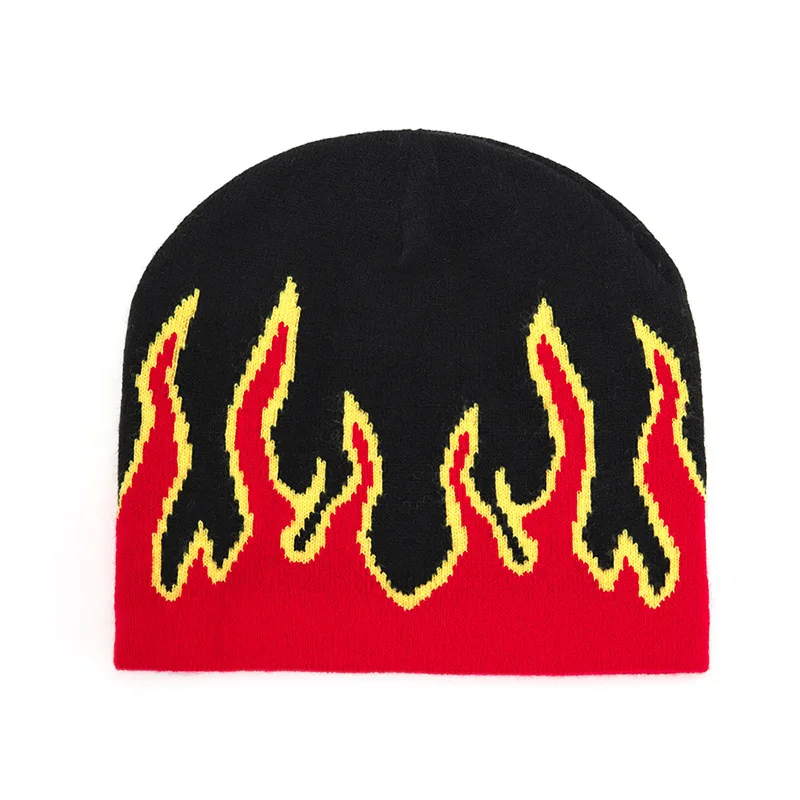 Top Trends: Hip Hop Street Flame Hat Fashion Dance Skull Fire Hell Burn Flames Hot Trend Hip Hop Knitted Soft WearBonnet Beanie Hat Shoppable Styles