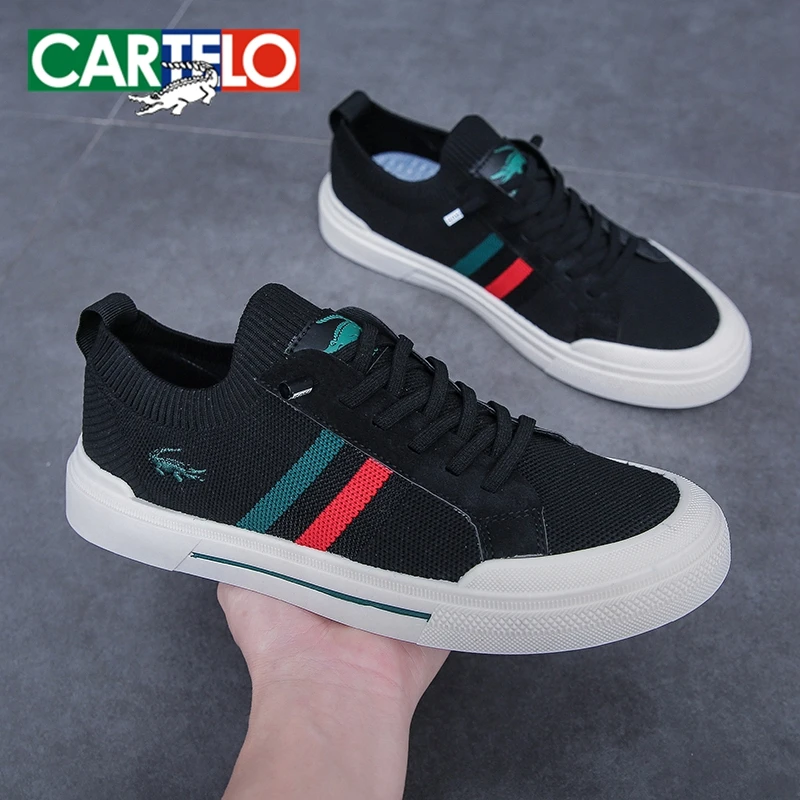 Top Trends: 2022 CARTELO Men's Casual Shoes Breathable Men Shoes Flat Lace-Up Men Sneakers Black Business Travel Unisex Tenis Masculino Shoppable Styles